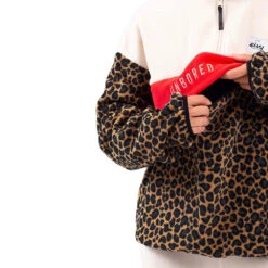 Eivy Ball Fleece Mid Layer Offwhite & Leopard Damen -Skigeschäft eivy ball fleece 6221190218 6066 02 gross