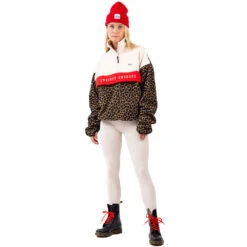 Eivy Ball Fleece Mid Layer Offwhite & Leopard Damen -Skigeschäft eivy ball fleece 6221190218 6066 04 gross