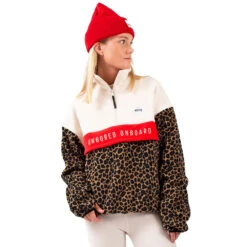 Eivy Ball Fleece Mid Layer Offwhite & Leopard Damen