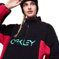 Oakley TNP Sherpa Fleece Fleecepullover Black/Rubine Damen -Skigeschäft oakley tnp womens sherpa fleece foa500006 9br 02 gross
