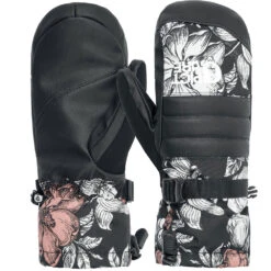 Picture Anna Mitts Fausthandschuhe Peonies Black Damen