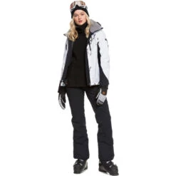 Roxy Jet Ski Snowboardjacke True Black White Birds Damen -Skigeschäft roxy jet ski erjtj03218 kvj2 02 grossnmraPWRjsnmtv