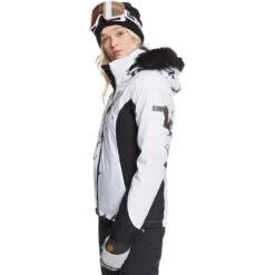 Roxy Jet Ski Snowboardjacke True Black White Birds Damen -Skigeschäft roxy jet ski erjtj03218 kvj2 03 grossuKIjdrOytCreC