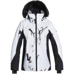 Roxy Jet Ski Snowboardjacke True Black White Birds Damen -Skigeschäft roxy jet ski erjtj03218 kvj2 04 grossVdD2MIPQIPeGl