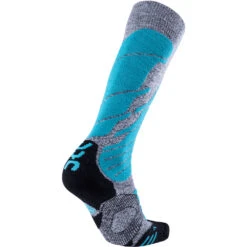 UYN Ski Pro Race Wintersocken Grey Melange/Turquoise Damen -Skigeschäft uyn lady ski pro race socks s100040 g767 01 gross