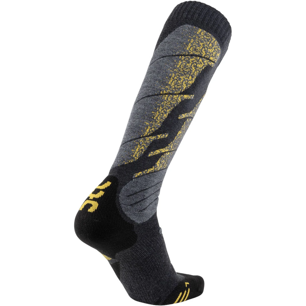 UYN Ski All Mountain Skisocken Anthracite Melange/Yellow Herren 4 UYN Ski All Mountain Skisocken Anthracite Melange/Yellow Herren – Bild 2
