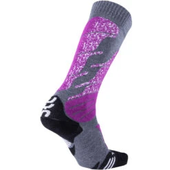 UYN Ski All Mountain Skisocken Medium Grey/Melange/Purple Damen -Skigeschäft uyn ski all mountain socks s100042 g944 01 gross